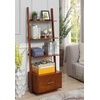 image:imageConvenience Concepts American Heritage Ladder Bookcase with File Drawer DriftwoodCherry