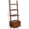 image:imageConvenience Concepts American Heritage Ladder Bookcase with File Drawer DriftwoodCherry