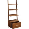 image:imageConvenience Concepts American Heritage Ladder Bookcase with File Drawer DriftwoodDark Walnut