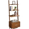 image:imageConvenience Concepts American Heritage Ladder Bookcase with File Drawer DriftwoodDark Walnut