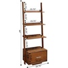 image:imageConvenience Concepts American Heritage Ladder Bookcase with File Drawer DriftwoodDark Walnut