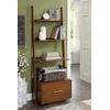image:imageConvenience Concepts American Heritage Ladder Bookcase with File Drawer DriftwoodDark Walnut