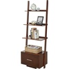 image:imageConvenience Concepts American Heritage Ladder Bookcase with File Drawer DriftwoodEspresso