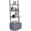 image:imageConvenience Concepts American Heritage Ladder Bookcase with File Drawer DriftwoodGrey