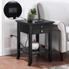 image:imageConvenience Concepts American Heritage Logan End Table with USB Ports amp AC Outlet 18  Square Living Room Side Table with Storage Drawer amp PullOut Shelf Bedroom Nightstand with Charging WhiteBlack