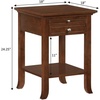 image:imageConvenience Concepts American Heritage Logan End Table with USB Ports amp AC Outlet 18  Square Living Room Side Table with Storage Drawer amp PullOut Shelf Bedroom Nightstand with Charging WhiteEspresso