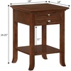 image:imageConvenience Concepts American Heritage Logan End Table with USB Ports amp AC Outlet 18  Square Living Room Side Table with Storage Drawer amp PullOut Shelf Bedroom Nightstand with Charging WhiteEspresso
