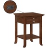 image:imageConvenience Concepts American Heritage Logan End Table with USB Ports amp AC Outlet 18  Square Living Room Side Table with Storage Drawer amp PullOut Shelf Bedroom Nightstand with Charging WhiteEspresso