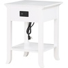 image:imageConvenience Concepts American Heritage Logan End Table with USB Ports amp AC Outlet 18  Square Living Room Side Table with Storage Drawer amp PullOut Shelf Bedroom Nightstand with Charging WhiteWhite