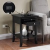 image:imageConvenience Concepts American Heritage Logan End Table with USB Ports amp AC Outlet 18  Square Living Room Side Table with Storage Drawer amp PullOut Shelf Bedroom Nightstand with Charging WhiteBlack