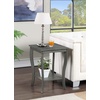 image:imageConvenience Concepts American Heritage Square End Table with Shelf BlackWirebrush Dark Gray
