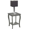 image:imageConvenience Concepts American Heritage Square End Table with Shelf BlackWirebrush Dark Gray