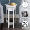 image:imageConvenience Concepts American Heritage Wedge End Table 24  Classic Living Room Table with Storage Shelf Side Table for Family Room Bedside Table EspressoWhite