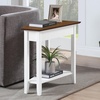 image:imageConvenience Concepts American Heritage Wedge End Table 24  Classic Living Room Table with Storage Shelf Side Table for Family Room Bedside Table EspressoDriftwood TopWhite Frame