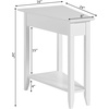 image:imageConvenience Concepts American Heritage Wedge End Table 24  Classic Living Room Table with Storage Shelf Side Table for Family Room Bedside Table EspressoWhite