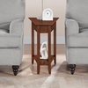 image:imageConvenience Concepts American Heritage Wedge End Table 24  Classic Living Room Table with Storage Shelf Side Table for Family Room Bedside Table EspressoEspresso