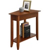 image:imageConvenience Concepts American Heritage Wedge End Table 24  Classic Living Room Table with Storage Shelf Side Table for Family Room Bedside Table EspressoCherry