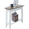 image:imageConvenience Concepts American Heritage Wedge End Table 24  Classic Living Room Table with Storage Shelf Side Table for Family Room Bedside Table EspressoDriftwood TopWhite Frame