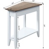 image:imageConvenience Concepts American Heritage Wedge End Table 24  Classic Living Room Table with Storage Shelf Side Table for Family Room Bedside Table EspressoDriftwood TopWhite Frame