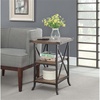 image:imageConvenience Concepts Brookline End Table Charcoal Gray  Slate Gray FrameDriftwoodBrown Frame