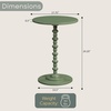image:imageConvenience Concepts Classic Accents Amelia Spindle Table 18  Traditional Solid Wood Round Side Accent Display Pedestal for Transitional Living Room Entryway Hallway or Bedroom BlackDark Sage Green