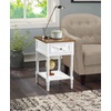 image:imageConvenience Concepts Country Oxford End Table with Charging StationDriftwood  White