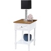image:imageConvenience Concepts Country Oxford End Table with Charging StationDriftwood  White