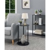 image:imageConvenience Concepts Designs2Go Classic Glass 2 Tier Round End Table 1575  Modern Side Table for Living Room Tempered Glass Table with Storage Shelves for Bathroom Bedroom Office GlassChromeBlack Glass
