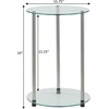 image:imageConvenience Concepts Designs2Go Classic Glass 2 Tier Round End Table 1575  Modern Side Table for Living Room Tempered Glass Table with Storage Shelves for Bathroom Bedroom Office GlassChromeGlassChrome