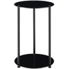 image:imageConvenience Concepts Designs2Go Classic Glass 2 Tier Round End Table 1575  Modern Side Table for Living Room Tempered Glass Table with Storage Shelves for Bathroom Bedroom Office GlassChromeBlack Glass