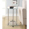 image:imageConvenience Concepts Designs2Go Classic Glass 2 Tier Round End Table 1575  Modern Side Table for Living Room Tempered Glass Table with Storage Shelves for Bathroom Bedroom Office GlassChromeGlassChrome