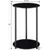 image:imageConvenience Concepts Designs2Go Classic Glass 2 Tier Round End Table 1575  Modern Side Table for Living Room Tempered Glass Table with Storage Shelves for Bathroom Bedroom Office GlassChromeBlack Glass