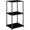 image:imageConvenience Concepts Designs2Go Classic Glass 3Tier Bookshelf 28  Modern Media Stainless Steel Bookcase for Living Room Display Storage Shelves for Family Room Bathroom Office BlackBlackBlack Glass
