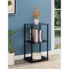 image:imageConvenience Concepts Designs2Go Classic Glass 3Tier Bookshelf 28  Modern Media Stainless Steel Bookcase for Living Room Display Storage Shelves for Family Room Bathroom Office BlackBlackBlack Glass