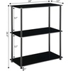 image:imageConvenience Concepts Designs2Go Classic Glass 3Tier Bookshelf 28  Modern Media Stainless Steel Bookcase for Living Room Display Storage Shelves for Family Room Bathroom Office BlackBlackBlack Glass