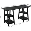 image:imageConvenience Concepts Designs2Go Double Trestle Desk with Shelves BlackBlack