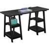 image:imageConvenience Concepts Designs2Go Double Trestle Desk with Shelves BlackBlack