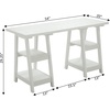 image:imageConvenience Concepts Designs2Go Double Trestle Desk with Shelves BlackWhite