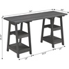 image:imageConvenience Concepts Designs2Go Double Trestle Desk with Shelves EspressoCharcoal Gray