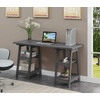 image:imageConvenience Concepts Designs2Go Double Trestle Desk with Shelves EspressoCharcoal Gray