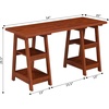 image:imageConvenience Concepts Designs2Go Double Trestle Desk with Shelves EspressoCherry