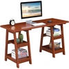 image:imageConvenience Concepts Designs2Go Double Trestle Desk with Shelves EspressoCherry