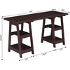 image:imageConvenience Concepts Designs2Go Double Trestle Desk with Shelves EspressoEspresso