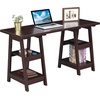 image:imageConvenience Concepts Designs2Go Double Trestle Desk with Shelves EspressoEspresso