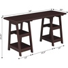 image:imageConvenience Concepts Designs2Go Double Trestle Desk with Shelves EspressoEspresso
