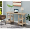image:imageConvenience Concepts Designs2Go Double Trestle Desk with Shelves EspressoWeathered White