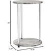 image:imageConvenience Concepts Designs2Go No Tools 2Tier Round End Table Faux White MarbleChromeFaux Gray Marble  Chrome