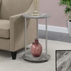 image:imageConvenience Concepts Designs2Go No Tools 2Tier Round End Table Faux White MarbleChromeFaux Gray Marble  Chrome