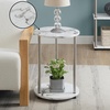 image:imageConvenience Concepts Designs2Go No Tools 2Tier Round End Table Faux White MarbleChromeFaux White Marble  Chrome