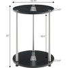 image:imageConvenience Concepts Designs2Go No Tools 2Tier Round End Table Faux White MarbleChromeFaux White Marble  Chrome